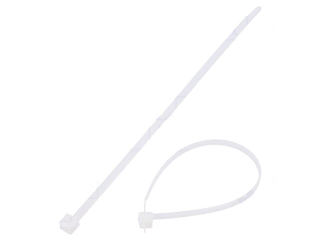 Kabelbinder; L: 180mm; W: 4mm; polyamide; 180N; natuurlijk; UL94V-2 Kabelbinder; L: 180mm; W: 4mm; polyamide; 180N; natuurlijk; UL94V-2